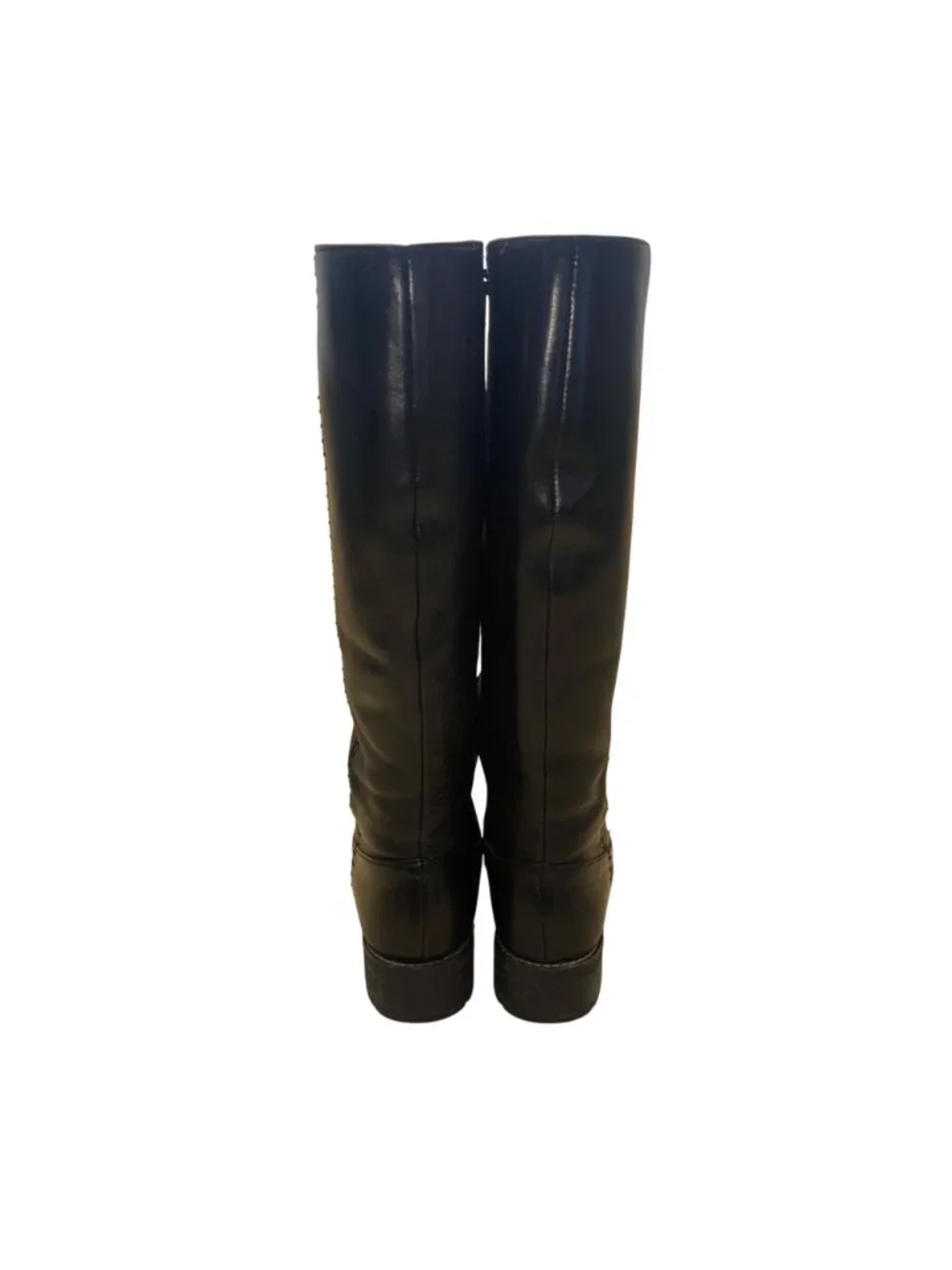 Sofft Women’s Black Leather Stitched Detailing Zip-Up Knee High Boots Size 7.5M